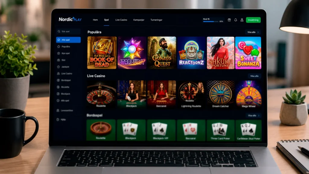 Spelutbudet och spelkategorier på Pay N Play casino
